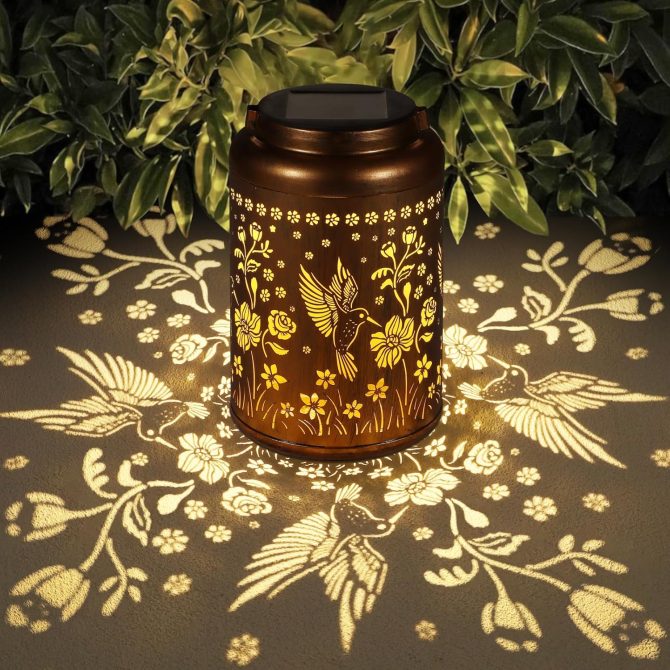 Solar Lanterns Outdoor Waterproof Hummingbird Garden Decor Birthday Mothers Day Gifts for Women Mom Grandma Hanging Solar Lights Metal Solar Decoration Outside for Yard, Backyard, Patio Deals
